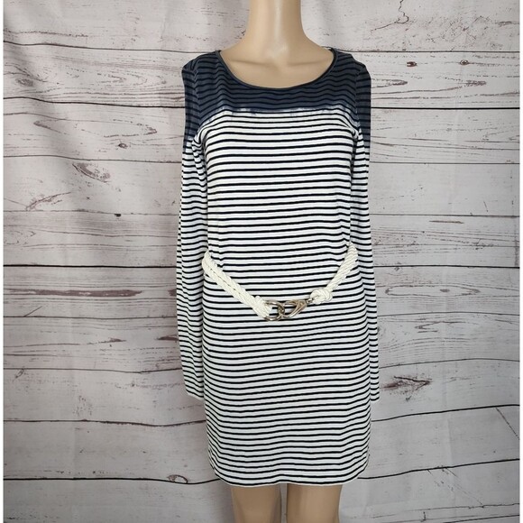 Chaiken Long Sleeve Dipped Cotton Shift Dress Small - Picture 1 of 7